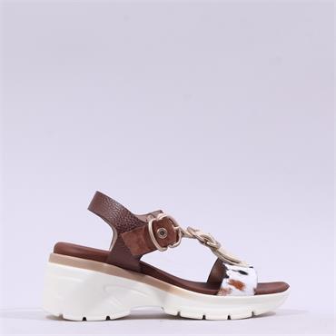 Hispanitas Cedro Ring Buckle Sandal - Cow Print